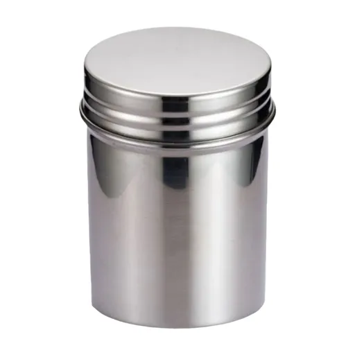 Silver 8.5x7cm 304 Stainless Steel Storage Jar, Airtight Portable Container for Coffee & Tea, Ideal for Travel & Camping