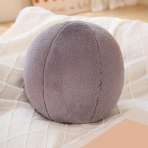 Round Boucle Ball Pillow, Soft Decorative Sphere Throw Cushion for Couch Sofa Bedroom and Nursery, Brown, 11.8 in