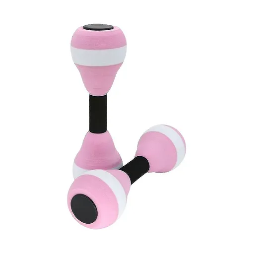 2PCS EVA Water Dumbbells Aquatic Exercise Foam Barbells for Water Aerobics Pool Resistance Fitness Training - Pink
