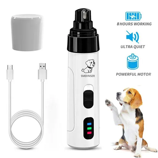 Dog Nail Grinder 2-Speed Electric Rechargeable for Small Medium Pets