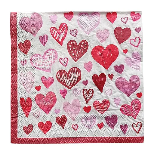 Valentines Day Decorations Clearance! 20Pcs Valentine'S Day Colorful Love Paper Napkins Table Decoration Heart Print Napkins Wedding Paper