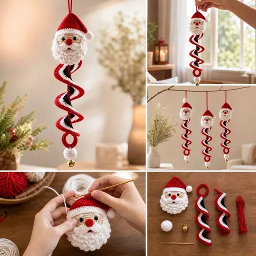 Crochet Christmas Tree DIY Kit for Beginners, Handmade Holiday Tabletop Decor Set with Soft Yarn and Tools, Christmas Craft Kit for Adults and Teens, DIY Gift Making Supplies, Style A