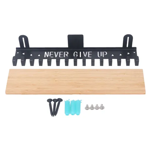Metal Award Display Trophy Shelf Bamboo Trophy Shelf Metal Wall Mounted Medal Display Hanger