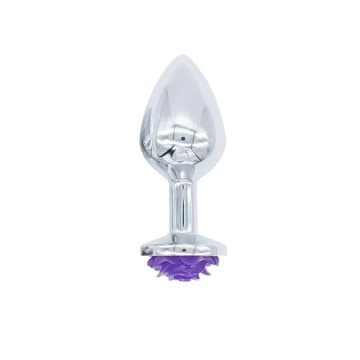 House Of Dasein Purple Rose Stainless Steel Anal Plugs 3 Sizes Vibrating Bdsm Butt Set - Rose - Large Plug - Plug Only