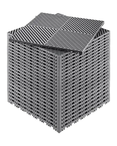 Interlocking Drainage Mat, 41.5 x 41.5 cm Modular Interlocking Cushion, 24 Pcs Splicing Drainage Mats, PP Non-Slip Drainage Floor Tile and Shower Mat, for Garage, Garden, Kitchen & Outdoor