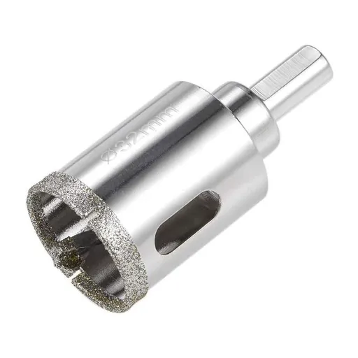 Diamond Glass Hole Saw Drill Bit with Center Pilot Bit for Glass, Ceramic Tile, 32mm