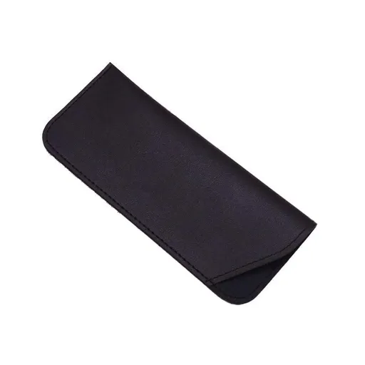 Pu Leather Eyeglass Sunglasses Reading Glasses Case Soft Pouch Bag Pocket - Black