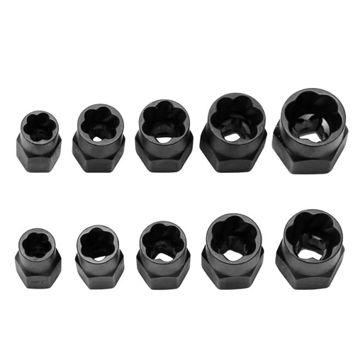 Removal 10pcs Damaged Bolt Nut Screw Remover Tool Kit Damaged Bolt Removal Set Damaged Bolt Nut Screw Removal Socket