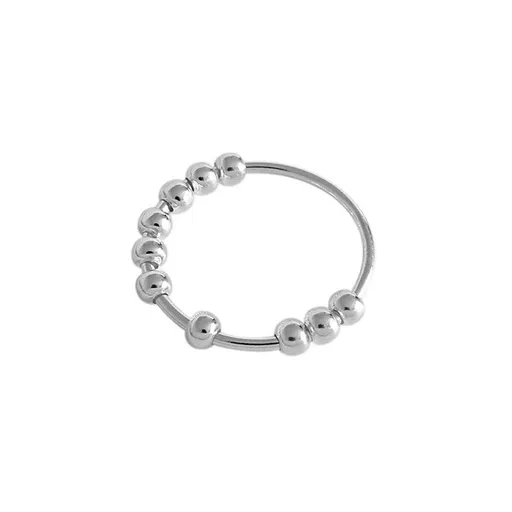Ring Anxiety Ring For Women Bead Ring, Anti Worry Ring Dainty Minimalist Ring Gift For Her, Spinning Rings for Men Stress Relief