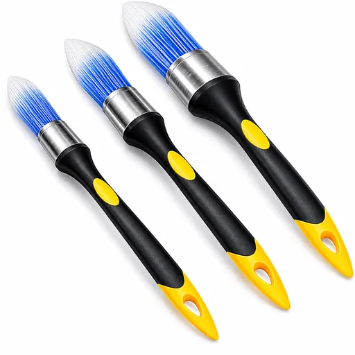 3 Pcs Trim Paint Brush Set, 5/8”, 3/4”, 1” Small Brushes for Wall Painting, DIY Craft and Decoration