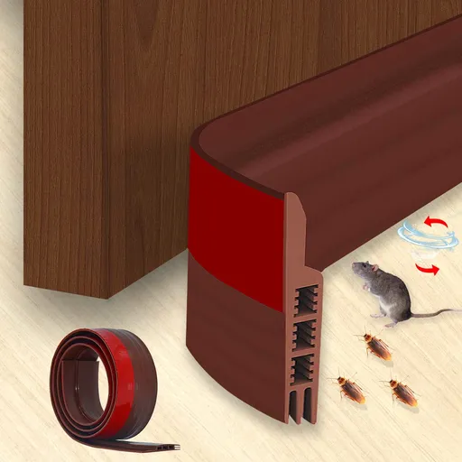Door Draft Stopper, 37 Inch Under Door Sweep Bottom Blocker with Rubber Seal Strip, Under Door Seal for Exterior/Interior, Soundproof Weather Stripping Door Seal(White) 1PC Brown