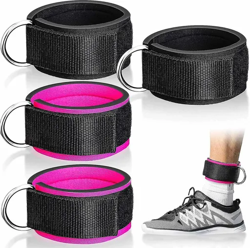 4 Pieces Ankle Wrist Straps Adjustable Ankle Straps Cable Machine Padded Ankle Straps Exercise Cuff
