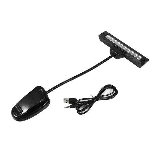 Portable 10 LED Clip on Music Stand Clamp Light Bedroom Desk Reading Lamp AC 110V ~220V 1#