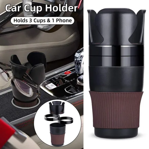Car Cup Holder Storage Box Multifunctional Organiser Black