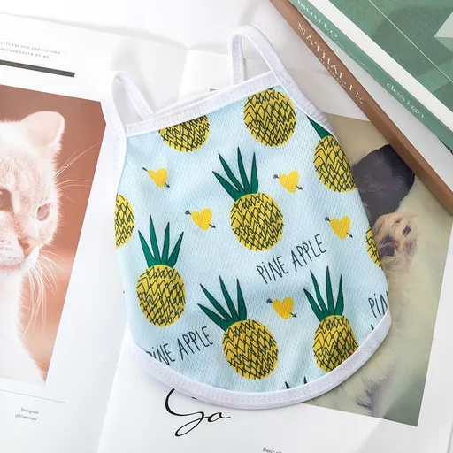 Lele Meow Pet Vest Summer Polyester Camisole-pineapple