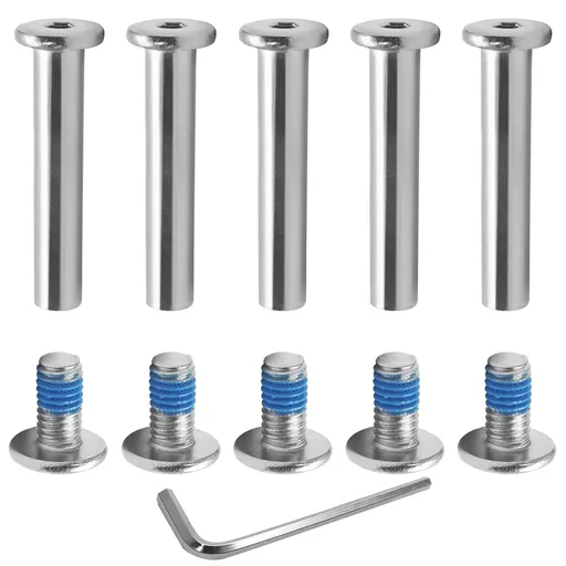 Biaungdo 5 Sets 32mm Inline Skate Wheels Screws, 6mm OD Inline Skate Replacement Bearings Roller Skating Screws Skating Wheel Axles Socket Screw with 1 Pack Installation Tool