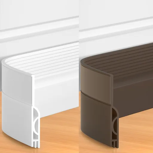 39 Inch Door Draft Stopper 2 Pack White & Brown