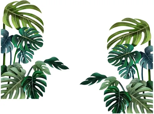 Tropical Green Plant Wall Sticker DIY Decorative Sticker for Home