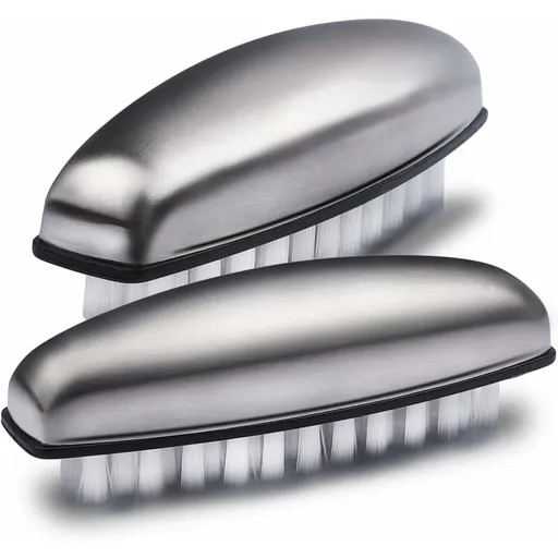 2X Stainless Steel Hand Nail Brush, Nail Brushes Hard Bristles Nail Cleaning Brush For Cleaning Hands, Nails, Feet