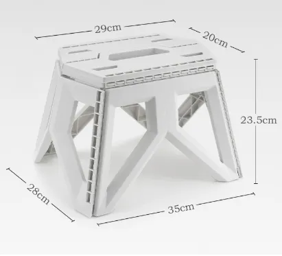 Portable Folding Stool Compact Lightweight Plastic Step Stool for Camping Fishing Kids Home Use White