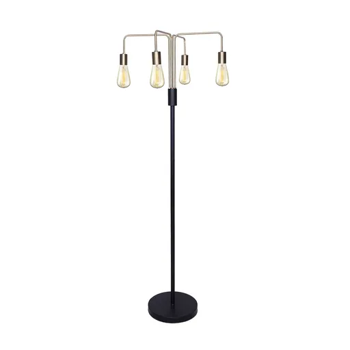 Sarantino 4-Light Industrial Floor Lamp 160cm Modern Vintage Metal Standing Light LED Living Room Bedroom E27