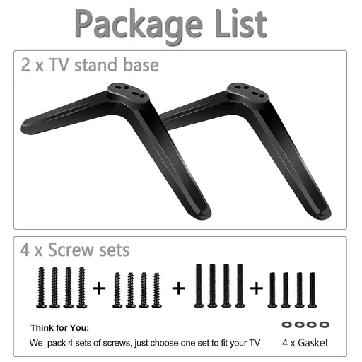 TV Stand Legs for Smart Tv with Screws, Please Check TV Models Before Purchase TV Stand Legs Replacement, Easy Installation