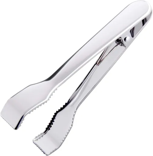 Ice Tongs for Ice Bucket 6-3/4 Inch - Premium 18/8 Stainless Steel Ice Tongs with Teeth for Ice Sugar Cubes Tea Party Coffee Bar Serving