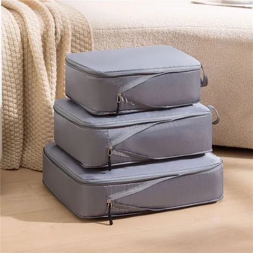 Clothes Storage Bag 3 Pack, Compressible Space-Saving Packing Cubes For Travel, Lightweight Compression Bags, Luggage Organizer, Travel Essentials For Women