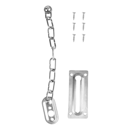 Anti-Theft Door Chain , 1 Anti-Hotlink Door Chain Lock Stainless Chain Guard Heavy Duty Door One Size Silver