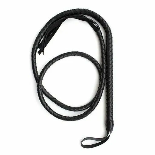 House Of Dasein Black Red Snake Whip 210Cm Impact Play Spanking Bondage Kink Fetish - Black