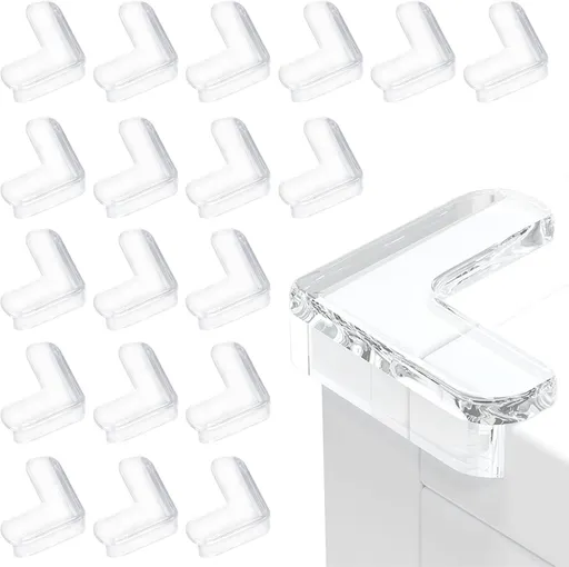 20 pieces - Baby Table Corner Protectors - Table Corner Protectors - Child-Safe Corner Protectors for Desk, Cradle, Fireplace, Table, Soft Corners & Edges - Baby Corner Protectors - Safe Right Corners - Transparent