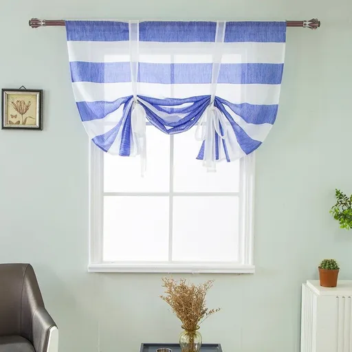 1 Roman Blind Beauty Roman Curtain Short Sheer Tie Up Window Balloon Shade Sheer Voile