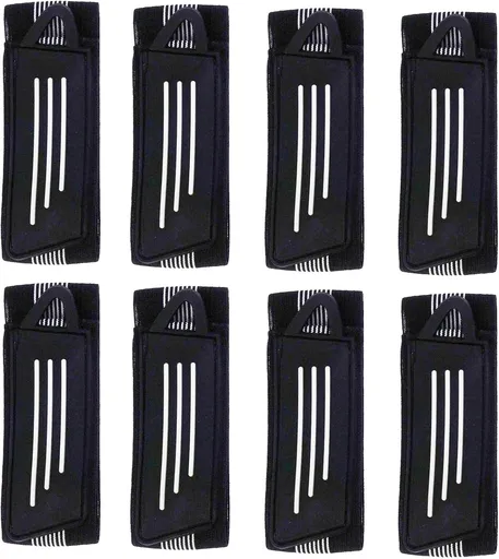 8 Pack Elastic Bike Bicycle Ankle Leg Riding Puttee Cycling Safety Bind Pant Bands Clip Strap Belt Fully Adjustable Cycling, Jogging, Camping (Black)