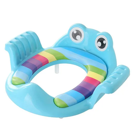 Toddler Baby Boys Girls Potty Toilet Trainer Seat,Kids Child Cute Cartoon Frog Shape Soft Cushion Safe Potty Chair (Blue)