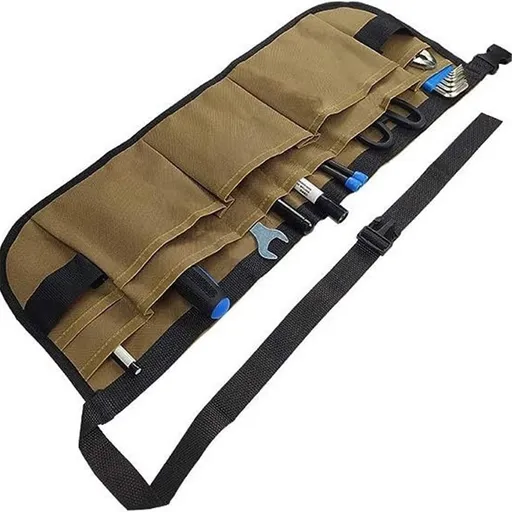 Waist Apron Canvas Tool Pouch Belt Bag for Window Tint, Gardening, Technician and Electrician's Tools（khaki）