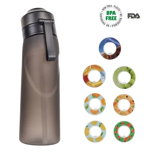 0 Sugar 0 Calorie Scented Water Bottle Matte Black 7 Rings