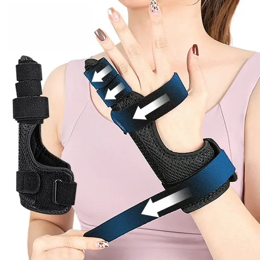 Pinky Finger Splint,Adjustable Aluminum Metacarpal Support Brace for 4th or 5th Ring Finger,Hand Pain Relief for Tendonitis Arthritis and Boxer's Fracture,Black