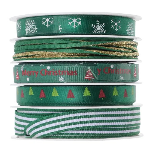 Decorative Ribbons Assorted Color for Party and Crafts 5Pcs