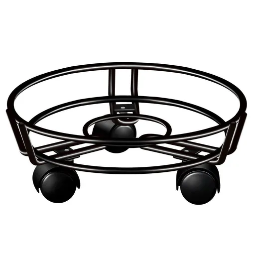 Black Round Wheel Plant Caddy