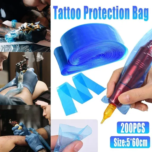 Disposable Tattoo Clip Cord Covers, Blue, 60 x 5 cm, Pack of 200
