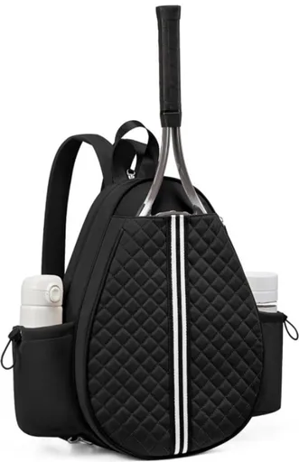 Backpack - Sports Bag - Lightweight - Multifunctional - Women's Sports Bag - Men's Sports Bag - Suitable for transporting tennis rackets, tennis balls and badminton shuttlecocks - Large Capacity - Black
