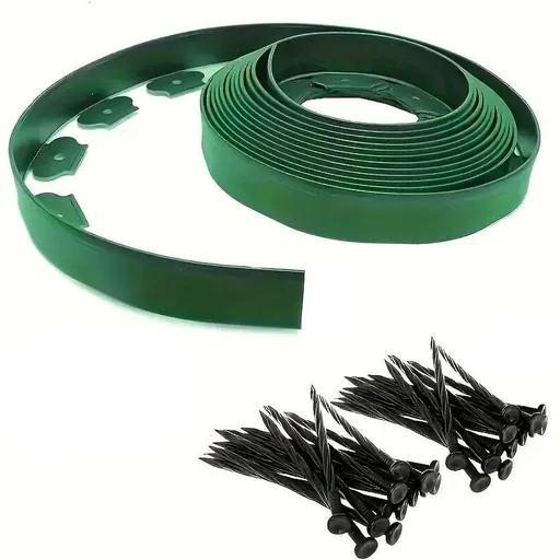 L Shaped Garden Edging Border Landscape Grass Lawn Stone Edge Fence Strip - Green