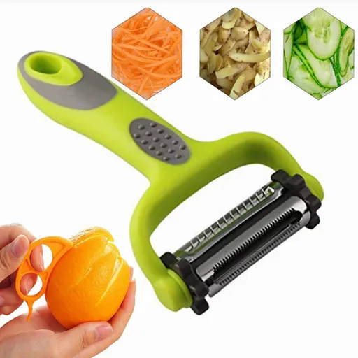Peeler For Kitchen Multifunction Peelers 2-in-1Apple Peeler Vegetable Peeler Carrot Potato Fruit Slicer Anti-slip (Green)