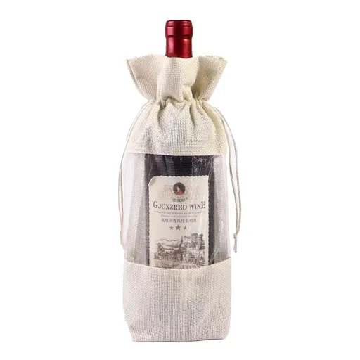 10PCS Wine Gift Bags with Clear Window for Wine Bottle Packaging