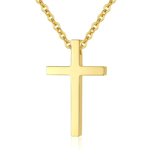 Couple Necklace, Women's, Men's,Gold, Cross Necklace, Cross Pendant, Lover, Birthday Accessory cross and gold plated cross.