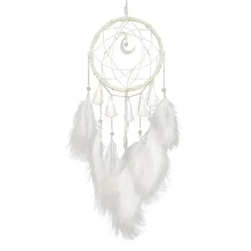 Immortal Qi Moon Dream Catcher Net Pendant Wind Chime DIY Handmade Material Package Feather Jewelry Pendant