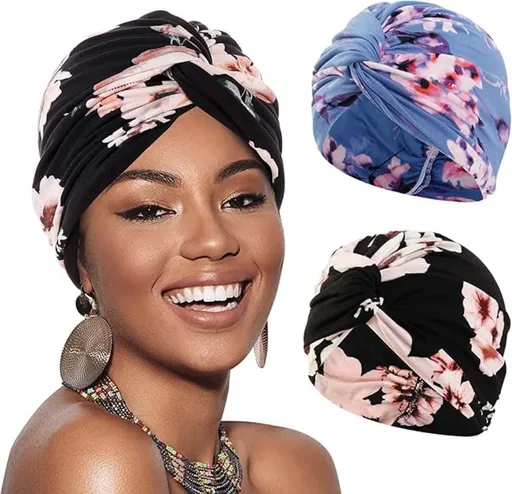 2-pack lightweight breathable elastic sleeping cap, soft and cozy night hood, one size