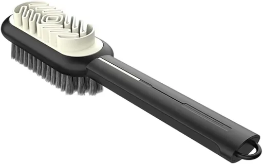 2 in 1 Scrub Suede Shoe Brush, Rubber Polish Eraser with Soft Bristle Brush for Suede Cleaner and Nubuck Brush (Black)