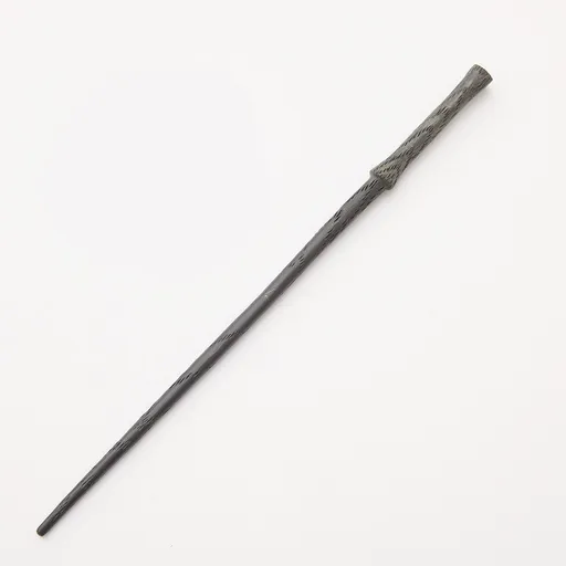 Straight Resin Magic Wand With Hidden Metal Core, Dark Character Halloween Cosplay Prop, Style 17, Black Gold Stamping Ribbon Gift Box