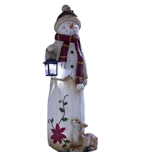 Snowman Figurine Resin Statue Children Birthday Gift Supplies Party Decor For New Year Birthday Wedding Party Snowman